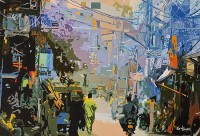 Gul-e-Shazma, 20 x 30 Inch, Oil on Canvas, Cityscape Painting, AC GES CEAD 005
